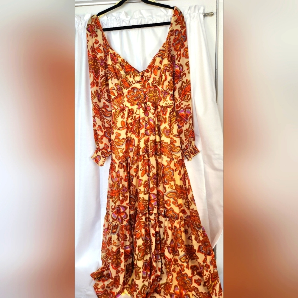Jessica Simpson Open Back Easter Prom Maxi Midi dress NWT